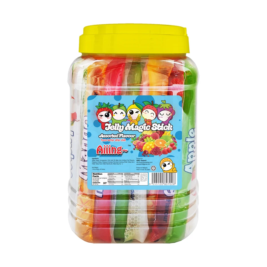 Aiiing Fruit Jelly Sticks Aiiing Jelly Straw 40g X 40 Pcs X 6 Jars
