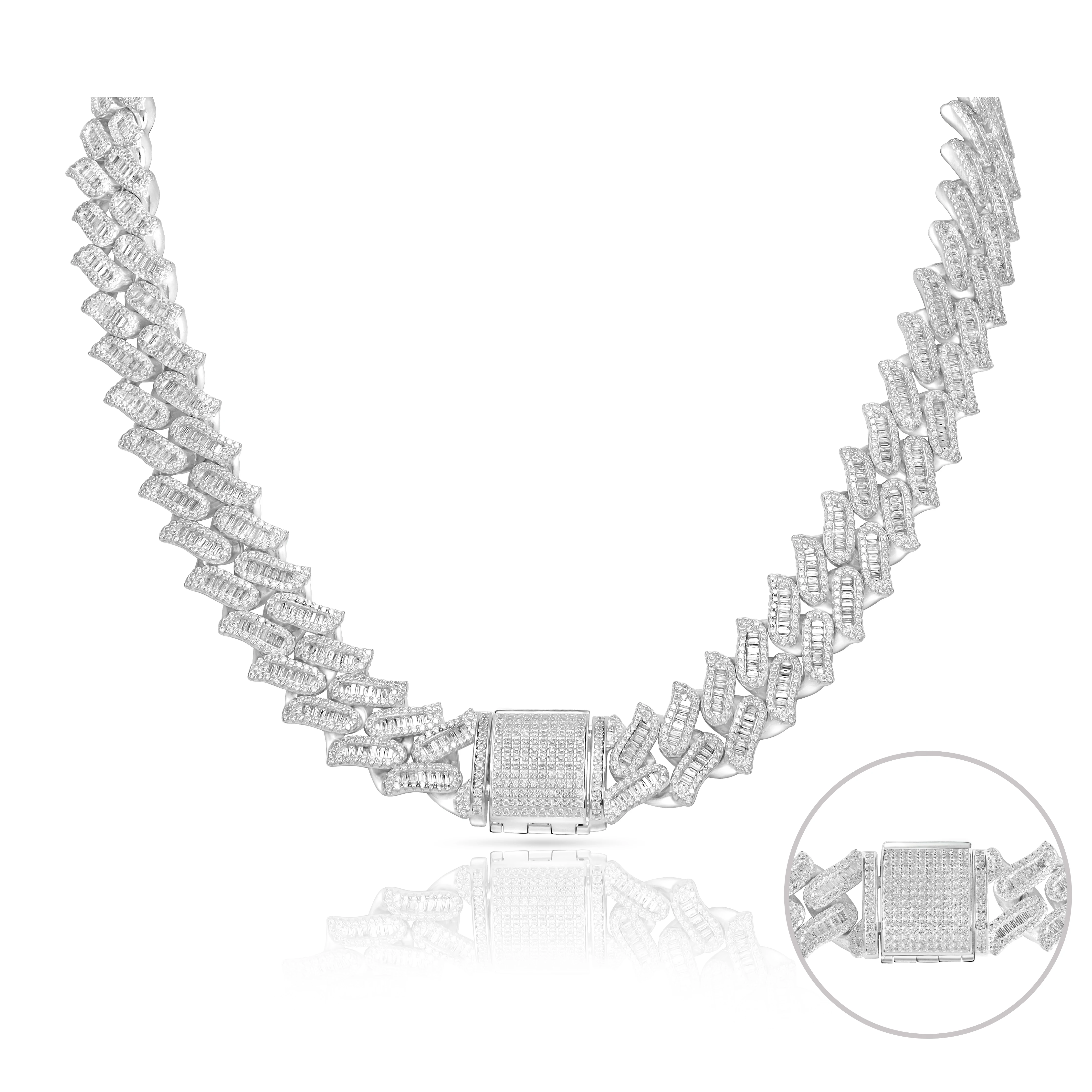 Susemoti Iced Out Miami Cuban Link Chain - 14K Gold Plated/Sterling Silver, 14mm Wide, Hip Hop Jewelry For Men & Women - View #10
