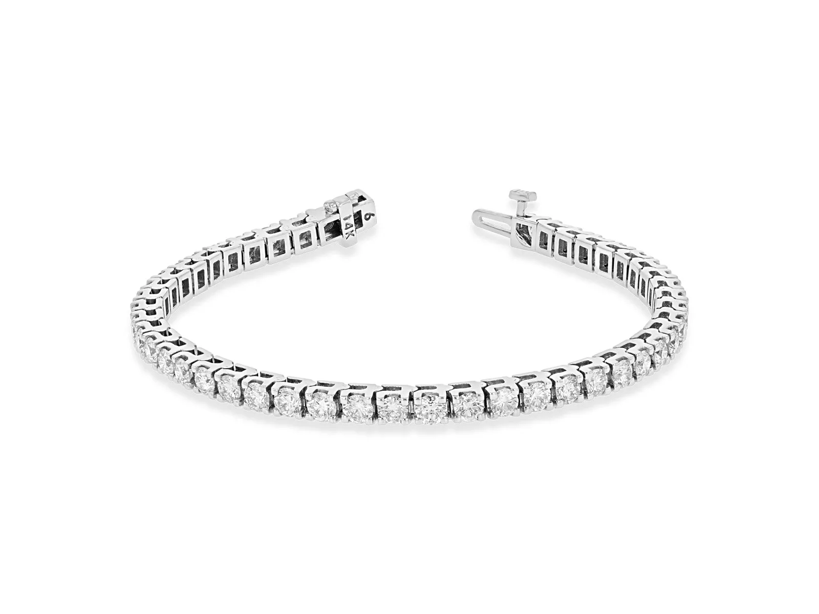 Diamond Tennis Bracelet In 14k White Gold Exquisite Diamond Accents