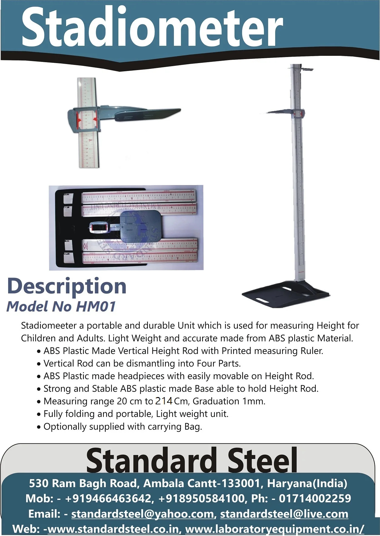 Foldable Height Measuring Stand Portable Height Measurement Scale