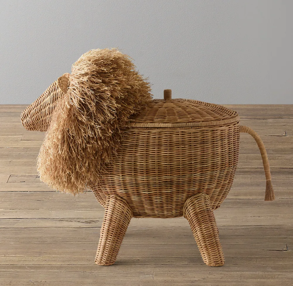 Best Choice Handwoven Rattan Animal Basket Lion 100 Eco Friendly