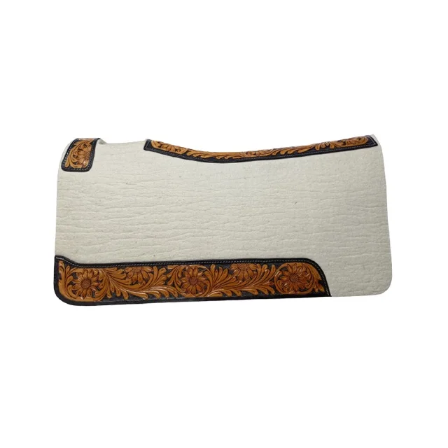 Genuine Grade 100 Wool Western Saddle Pad With Solid Colored For Horse