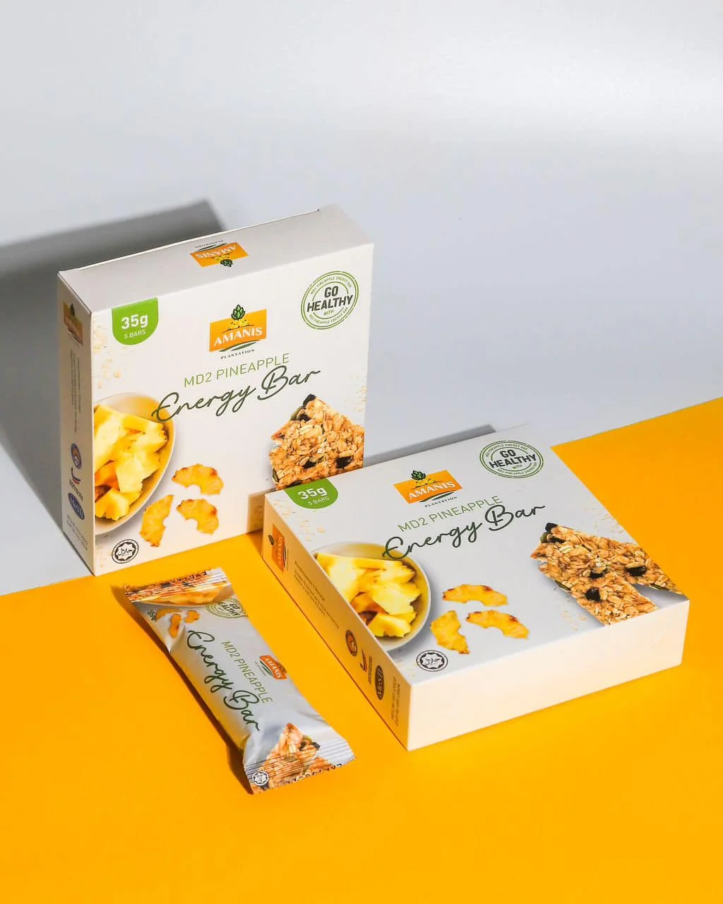 Madein Malaysia Amanis Md2 Pineapple Energy Bar Sweet Semisoft Baked