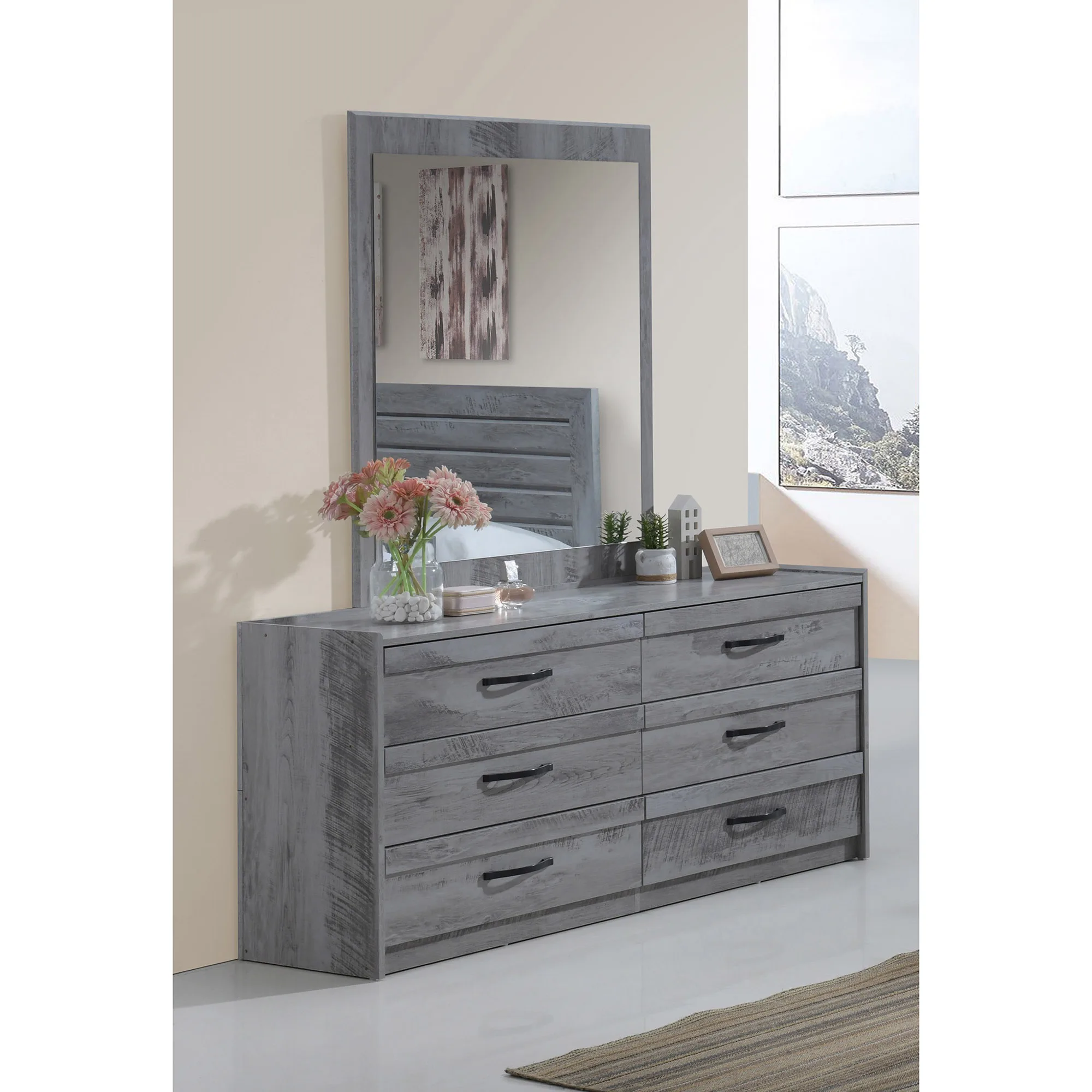 Good Value Lower Prices 6 Drawers High Capacity Storage Chest Of Dressing Table Dresser Set With