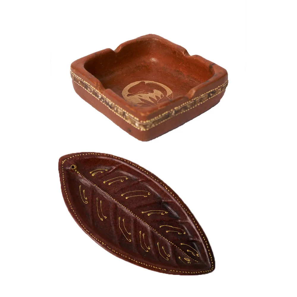 Pottery Soil Made Ashtrays With Creative Design Shape Can Be Custom