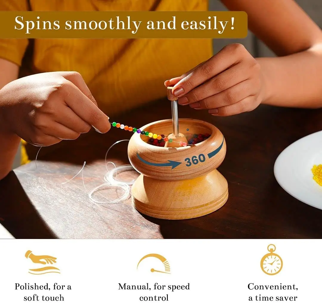 Bead Spinner With Big Eye Beading Needle,Waist Beads Kit For Jewelry