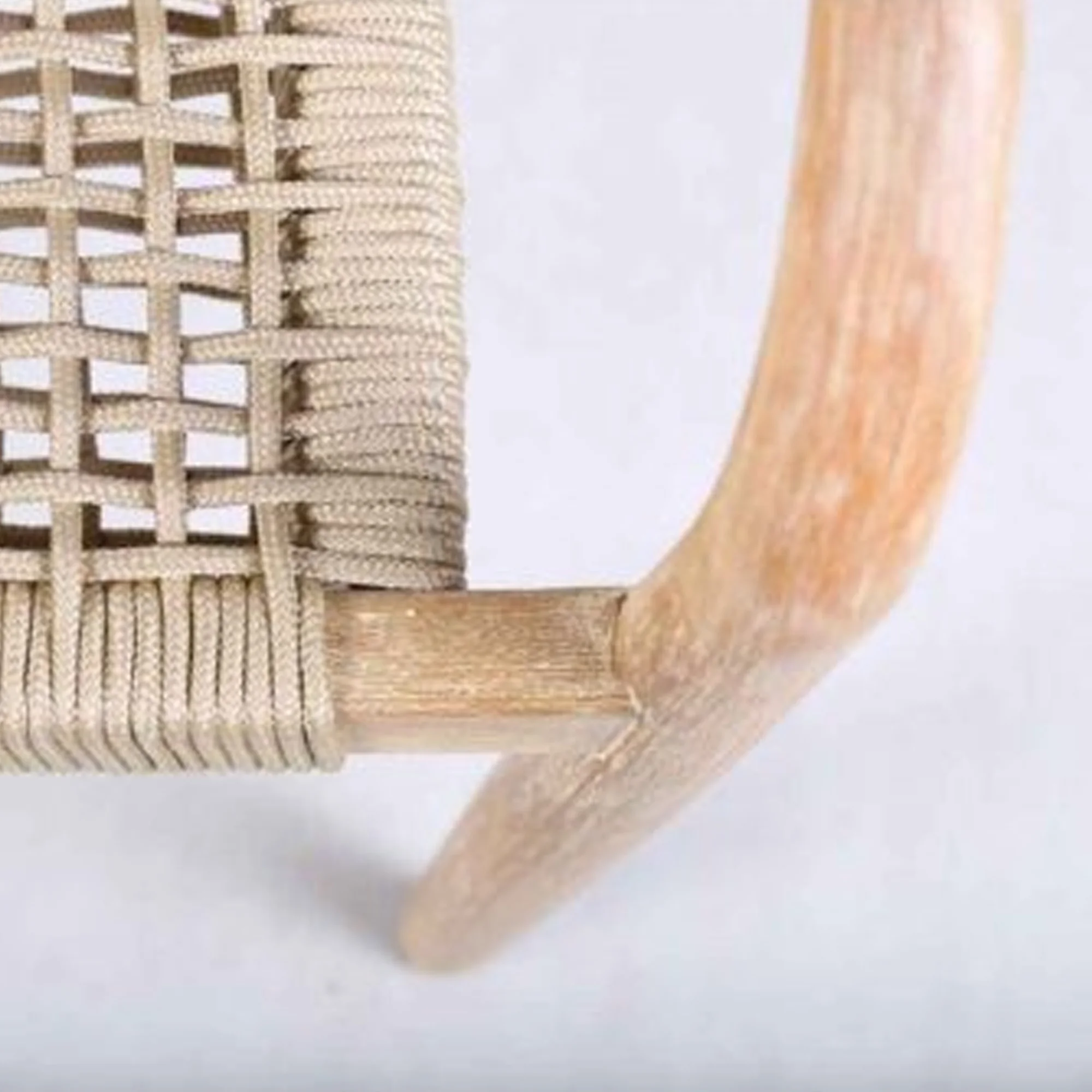 Timber Rope Seat Solid Teak Wooden Rope Chair - Minimalist Outdoor Furniture