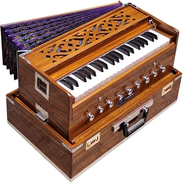 Harmonium Portable 3.5 Octaves 9 Stops Double Reeds 7 Fold Bellow 42