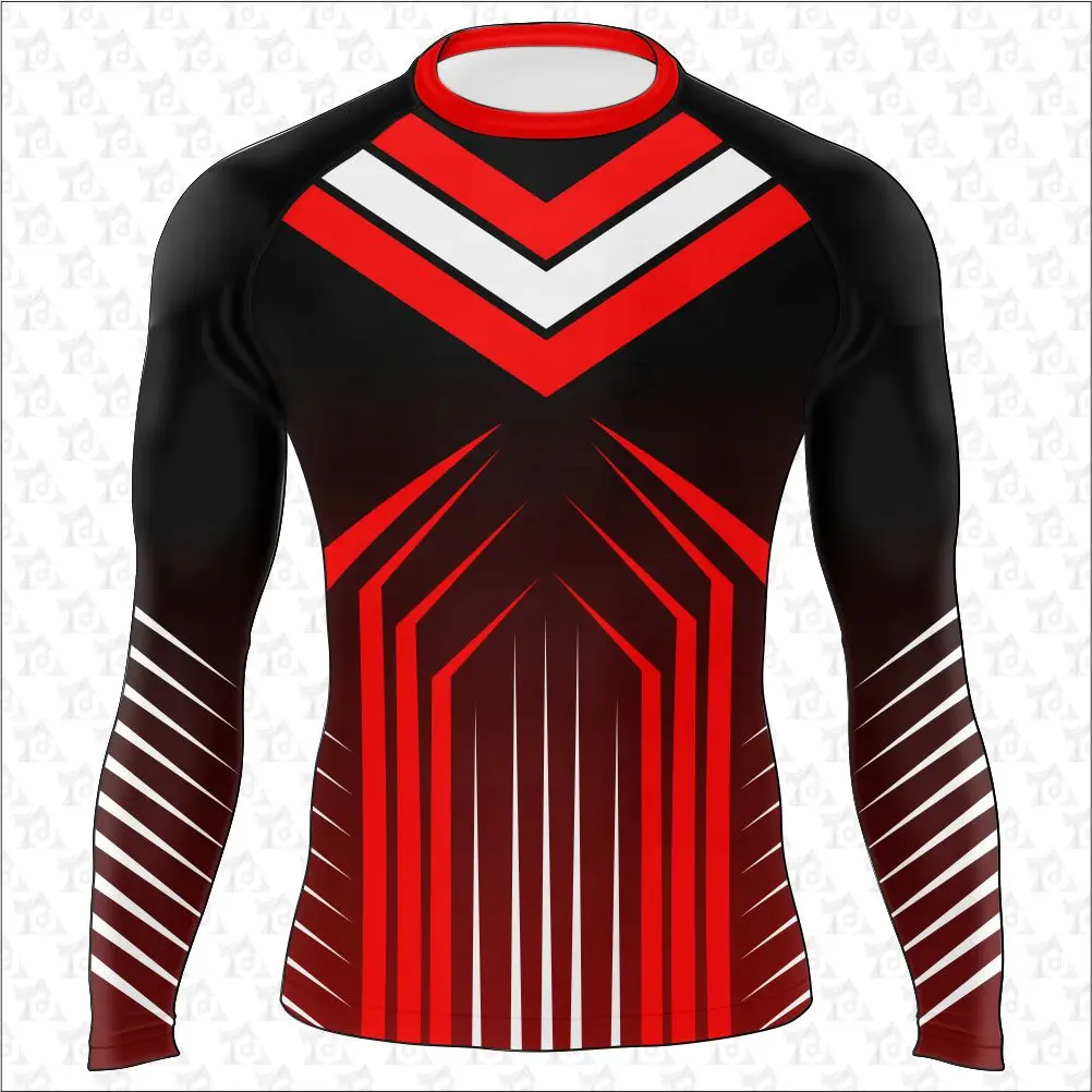 Best Design Rash Guard For Men's Custom Logo Mma Long Sleeve Rash