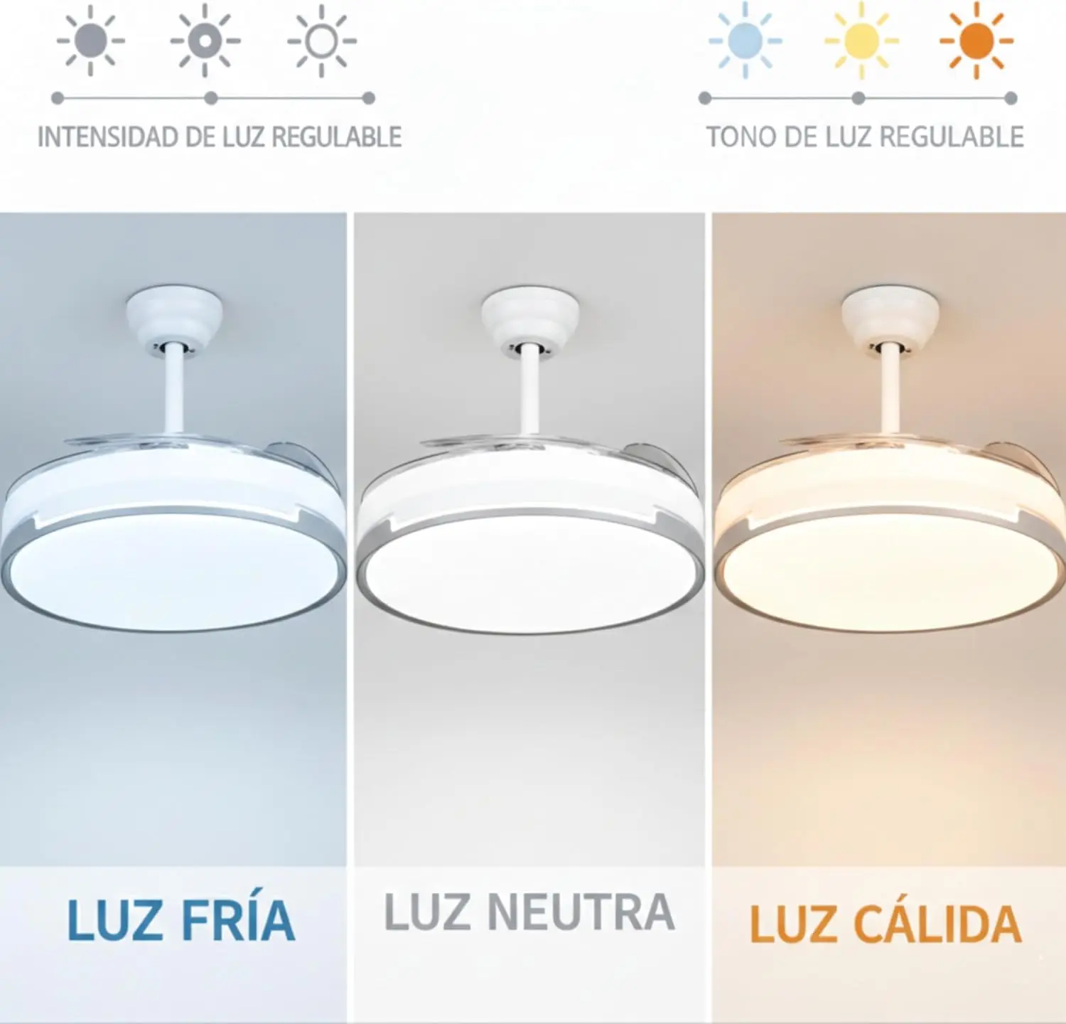 Tres tonalidades de luz: fría, neutra y cálida