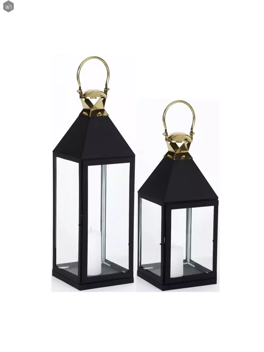 Indoor Outdoor Decorative Black Metal Lantern Christmas Decoration