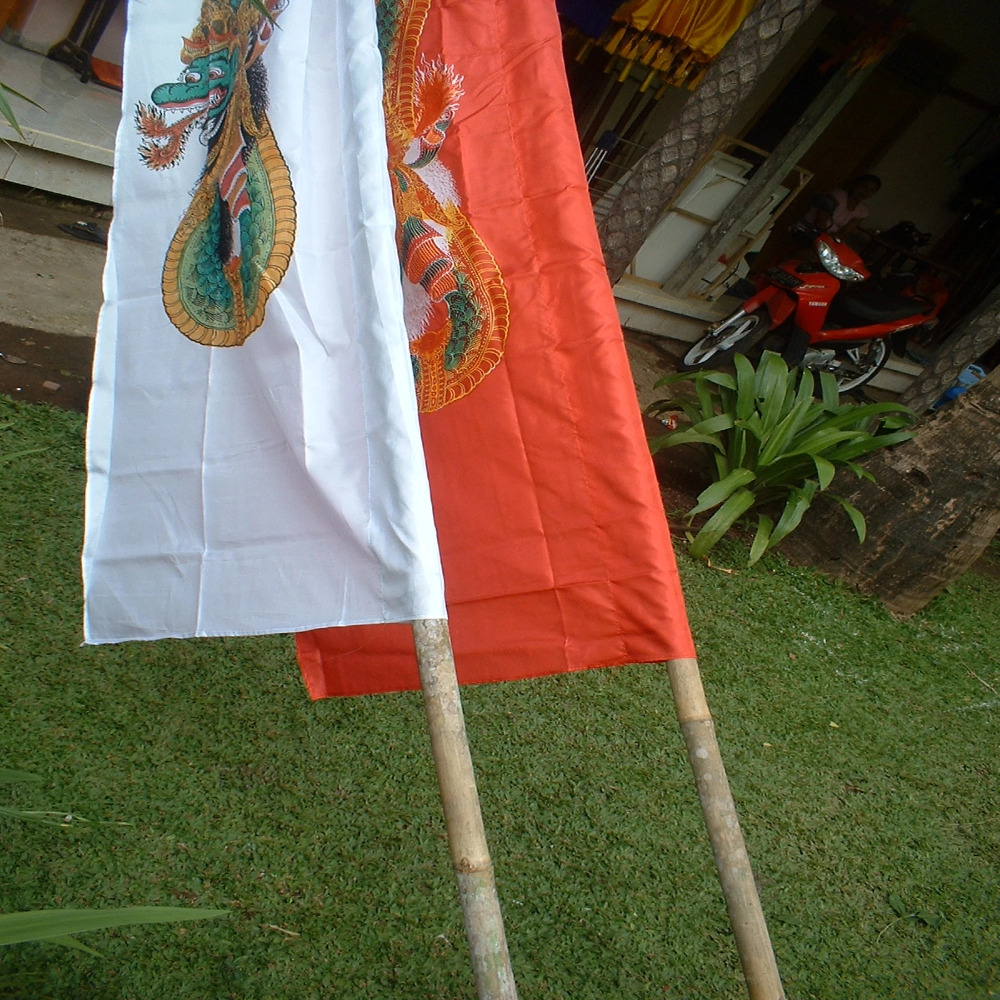 Handcrafted Wood Craft - Bali Temple Flag Decorative Art