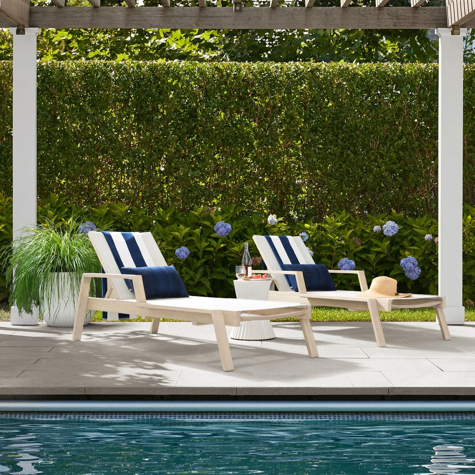Pool Stack Swimming Pool Stacking Sun Lounger Teak Wood Outdoor Furniture Seat ...