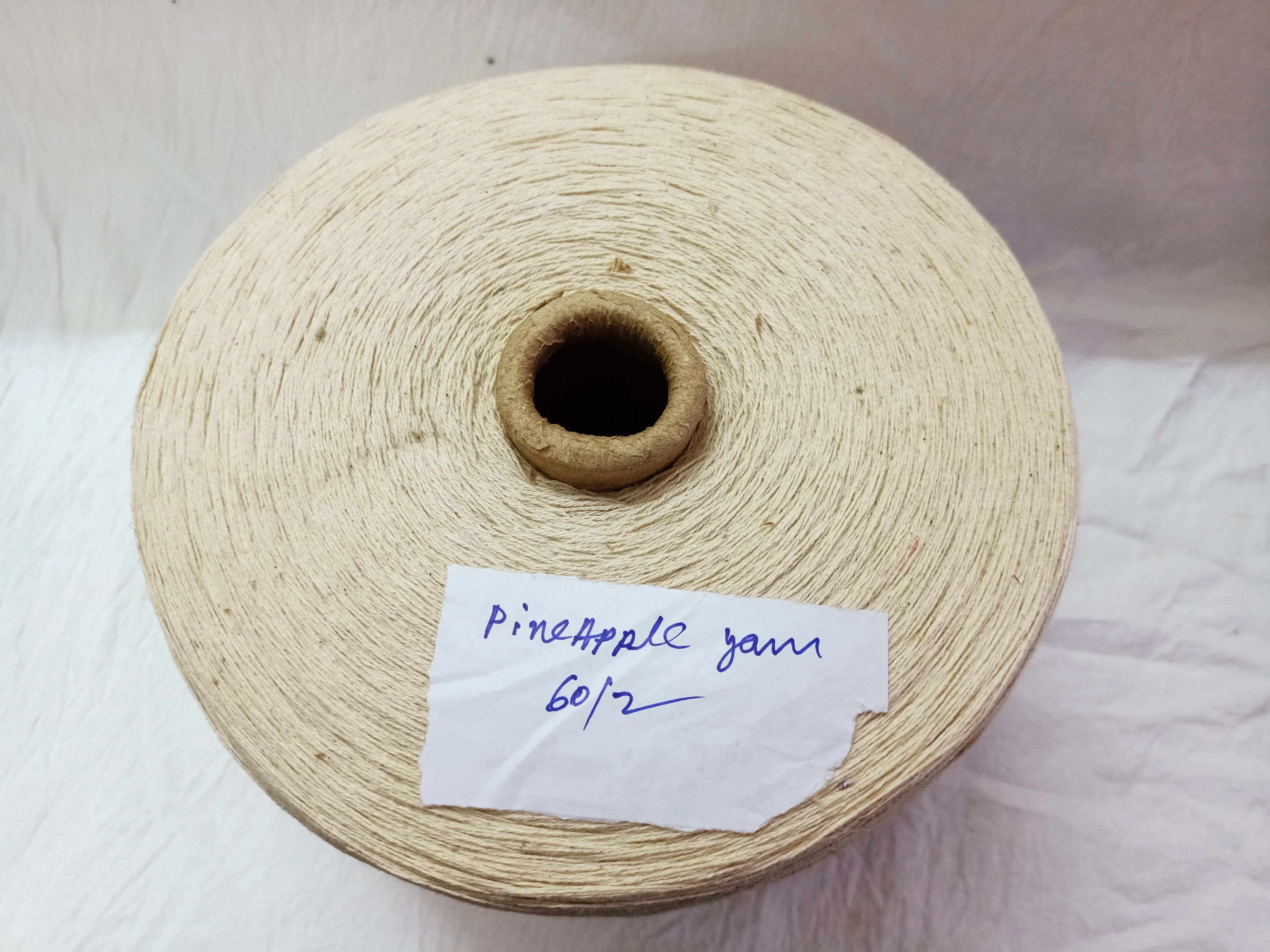 Custom Made Natural Pineapple Fiber Yarn In Count 60/2 Nm Idea For Use
