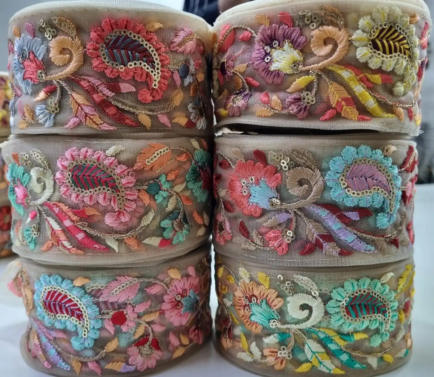 Custom Made Embroidered Ribbons Suitable For Use By Shoe And Footwear