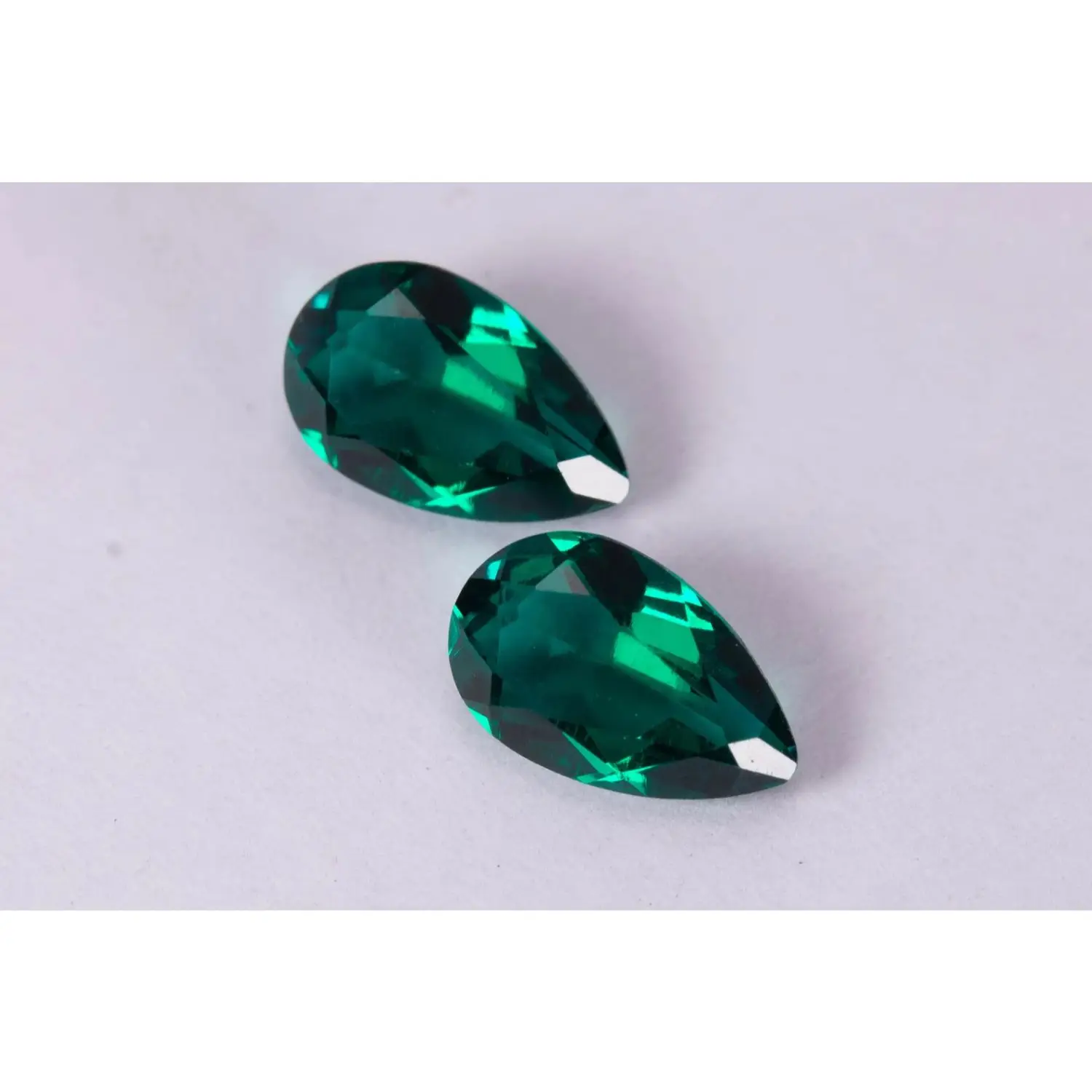 Lab Created Green Color Pear Cut Loose Emerald Gemstone For Jewelry Making Buy Lab Created