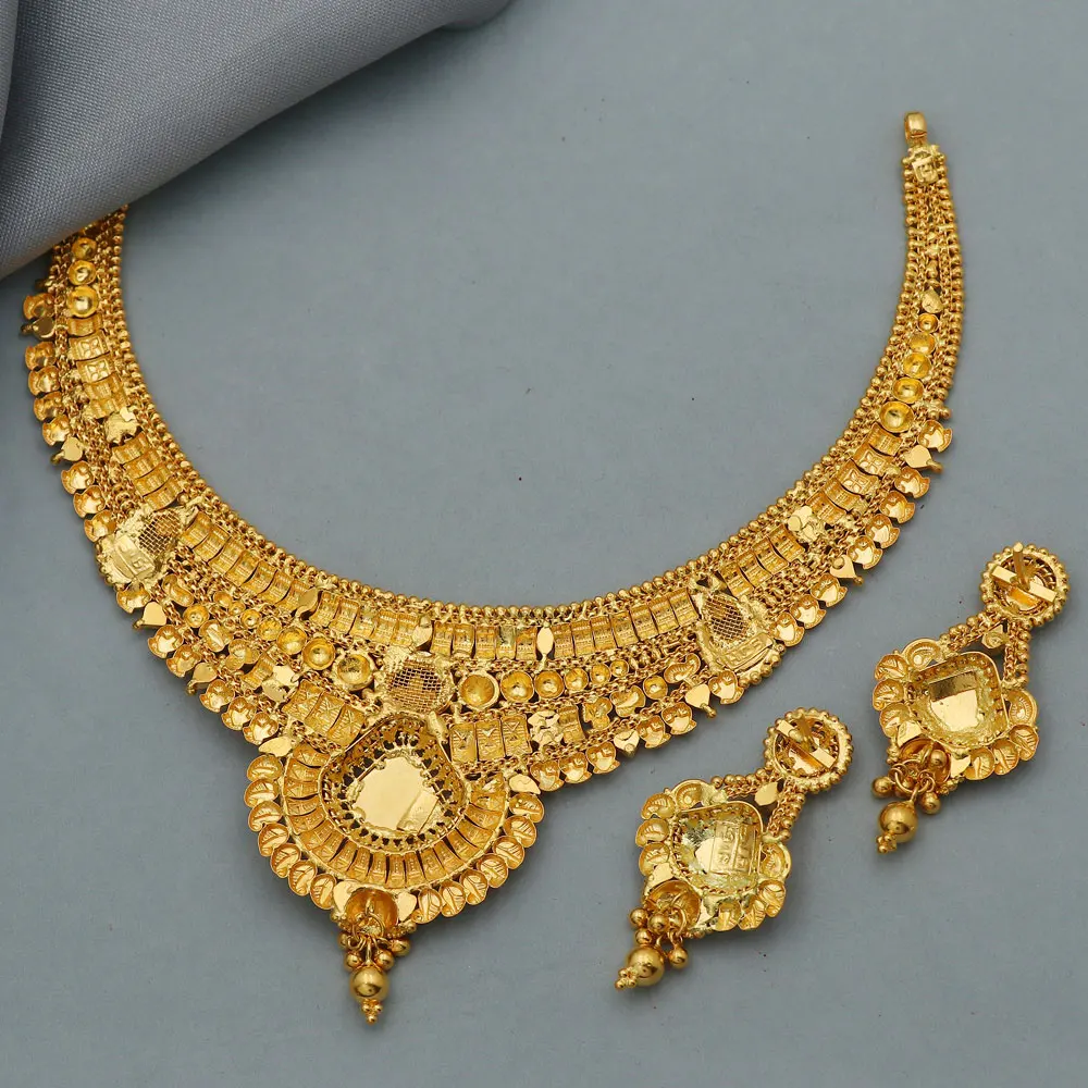 22k Gold Necklace Jewelry Indain Gold Women Fine Solid Gold Necklace ...