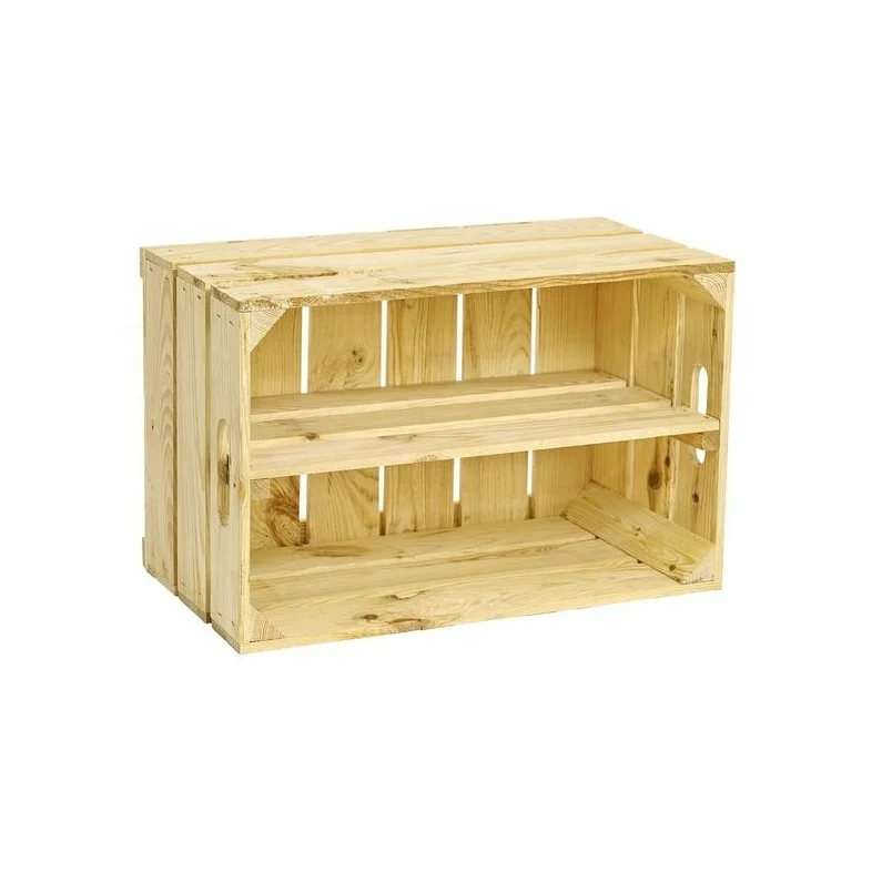 Plain Wooden Slatted Fruit Crates Containers In 3 Sizes Apple Storage