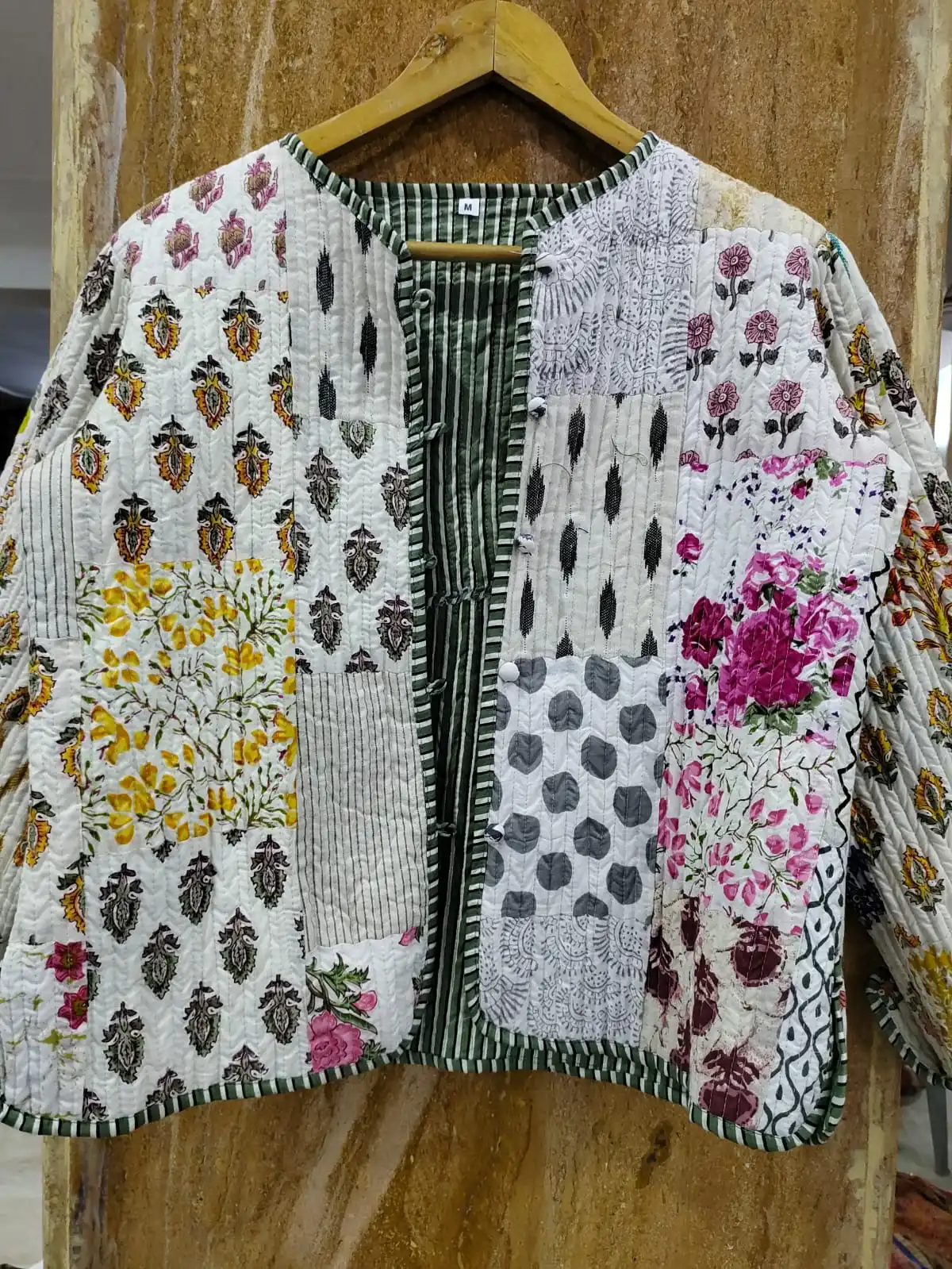Vintage Kantha Waist Jacket Winter Season Wear Trendy Style Vintage