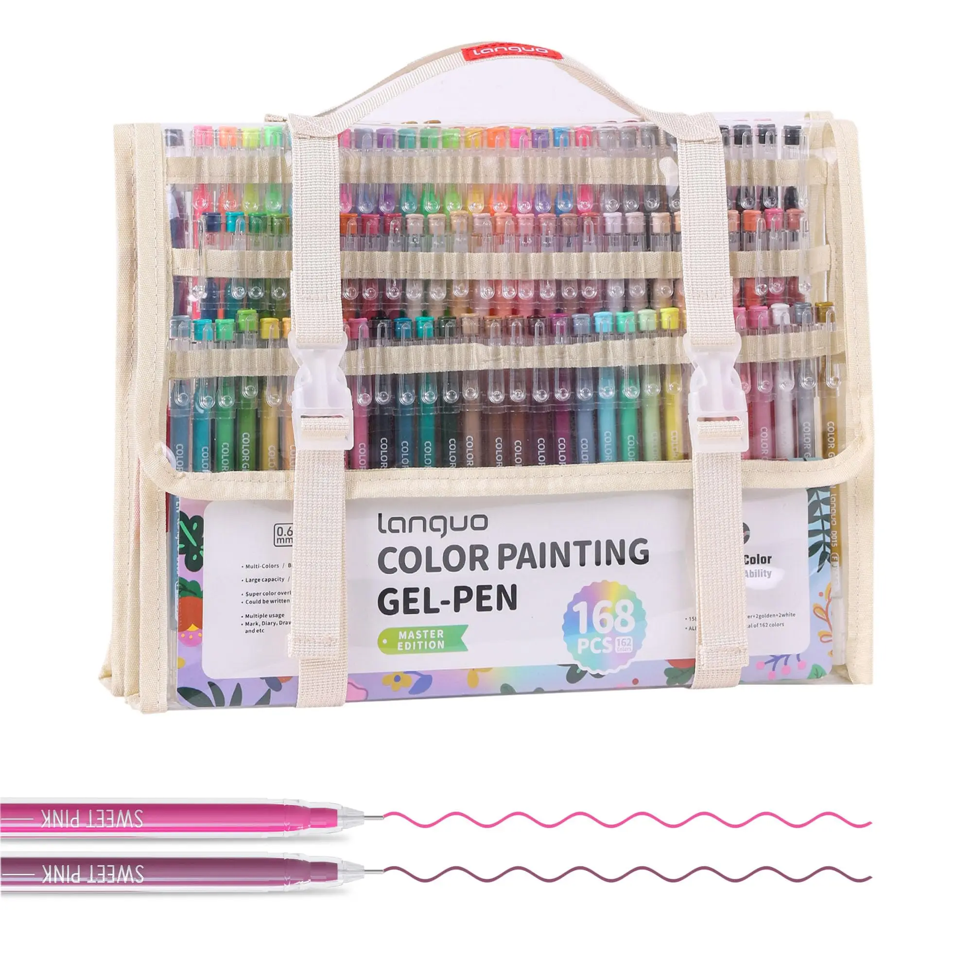 162 Colors Gel Pens with Fine Point 0.6mm