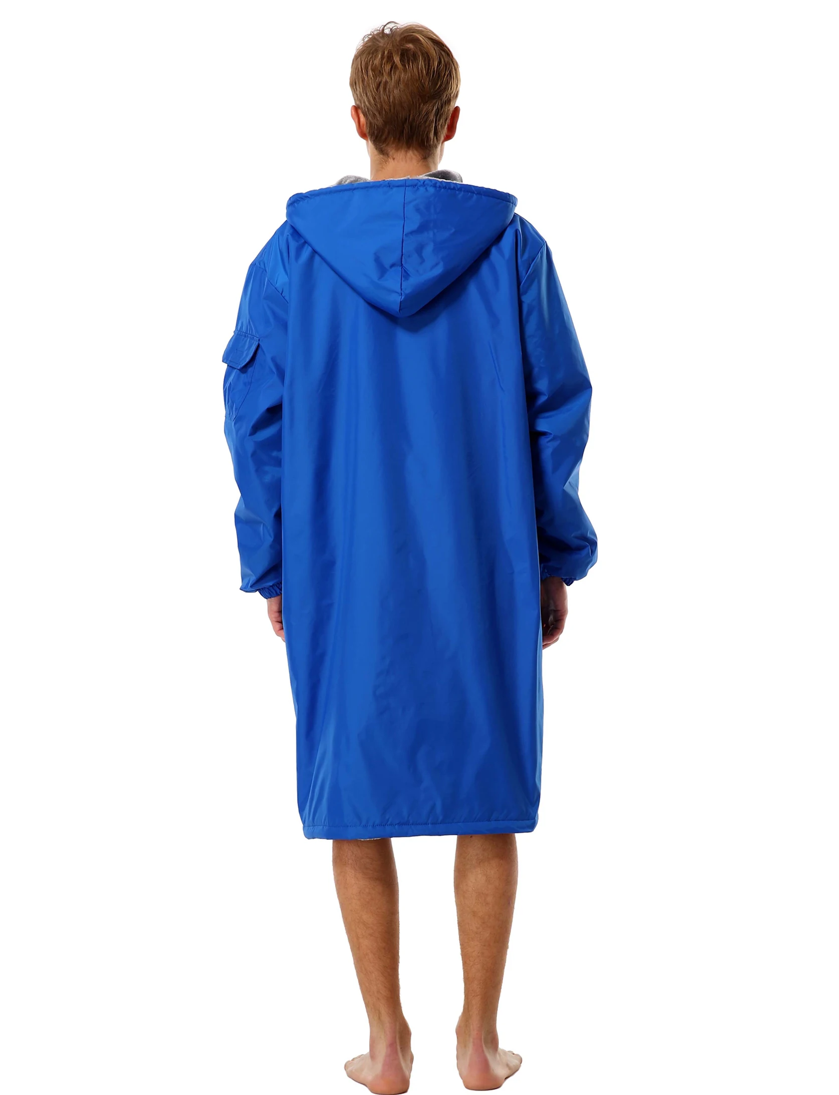 Men Long Sleeve Waterproof Swim Parka Changing Robe Waterproof Warm Coat Surf Poncho For Water