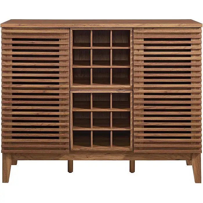 Modern Living Room Furniture Render Bar Wine Teak Wood Fine