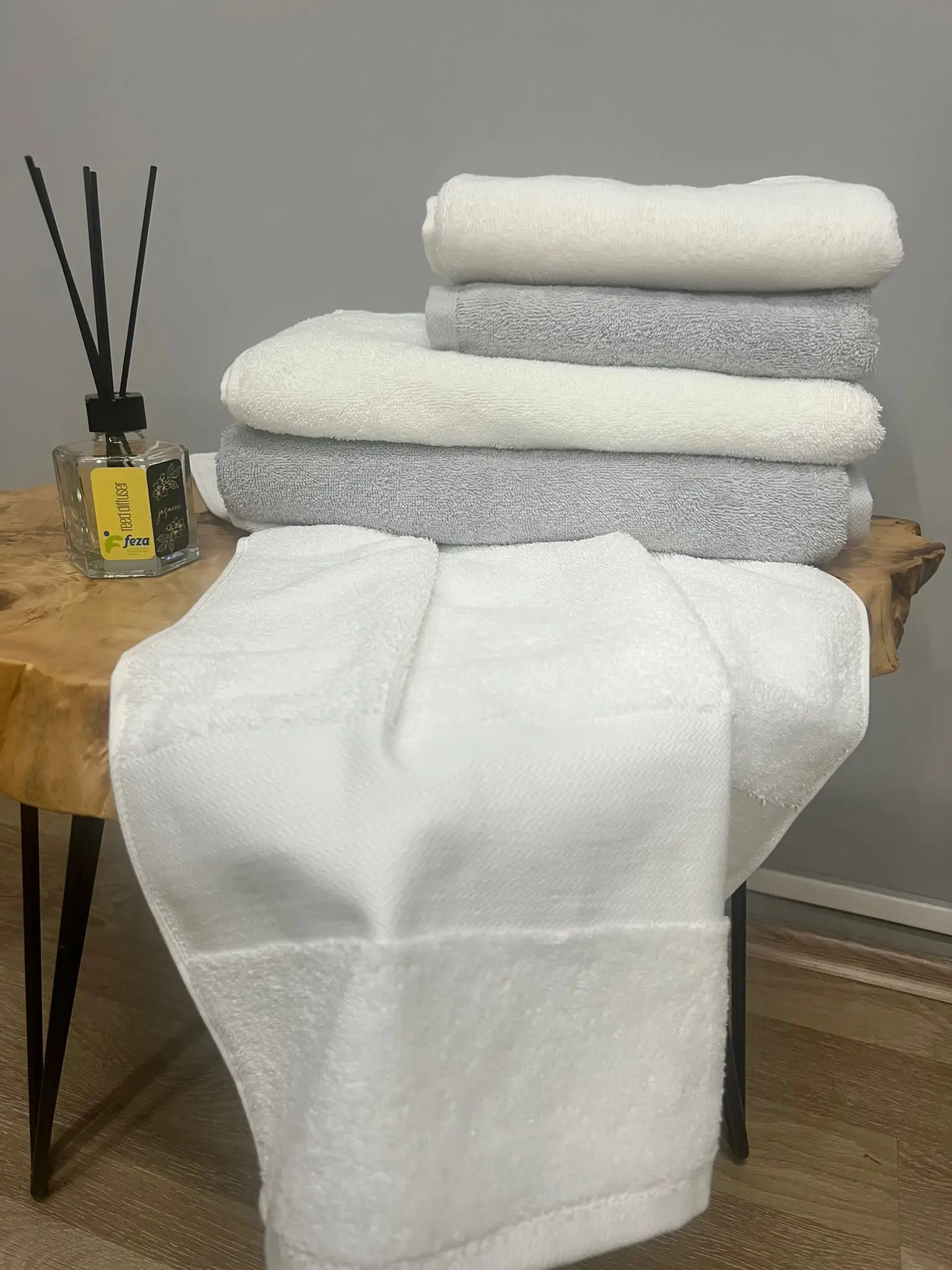 Zigzag Single Row Border 70x140 Cm Ecru 100 Cotton Wholesale Bath