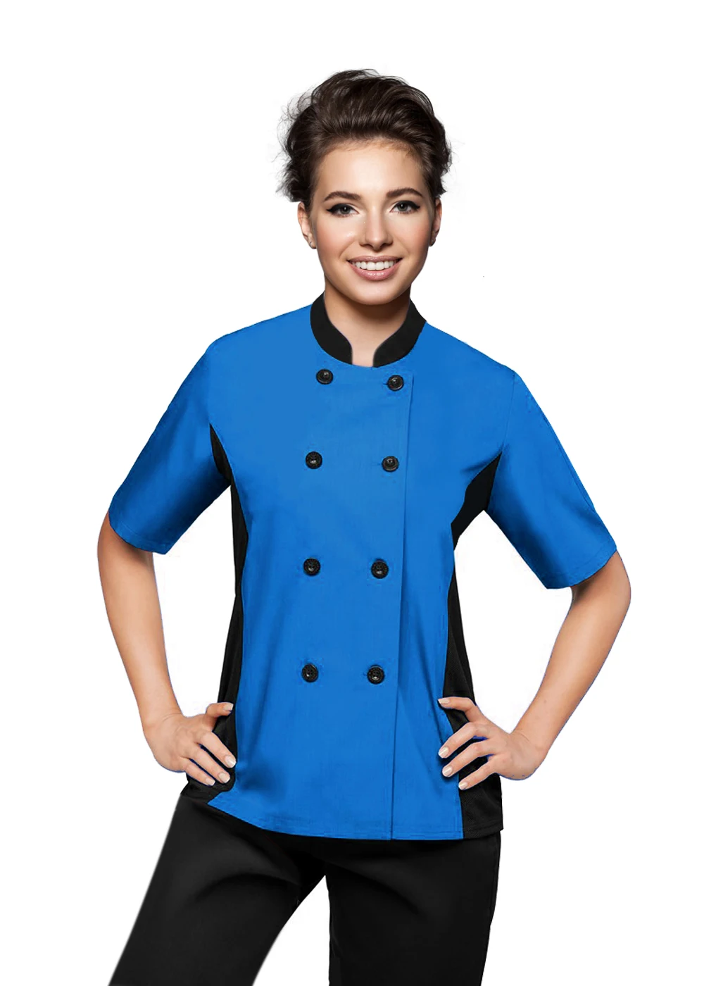 Oem Wholesale Custom Summer Hotel Uniforms Black Short Sleeve Chef