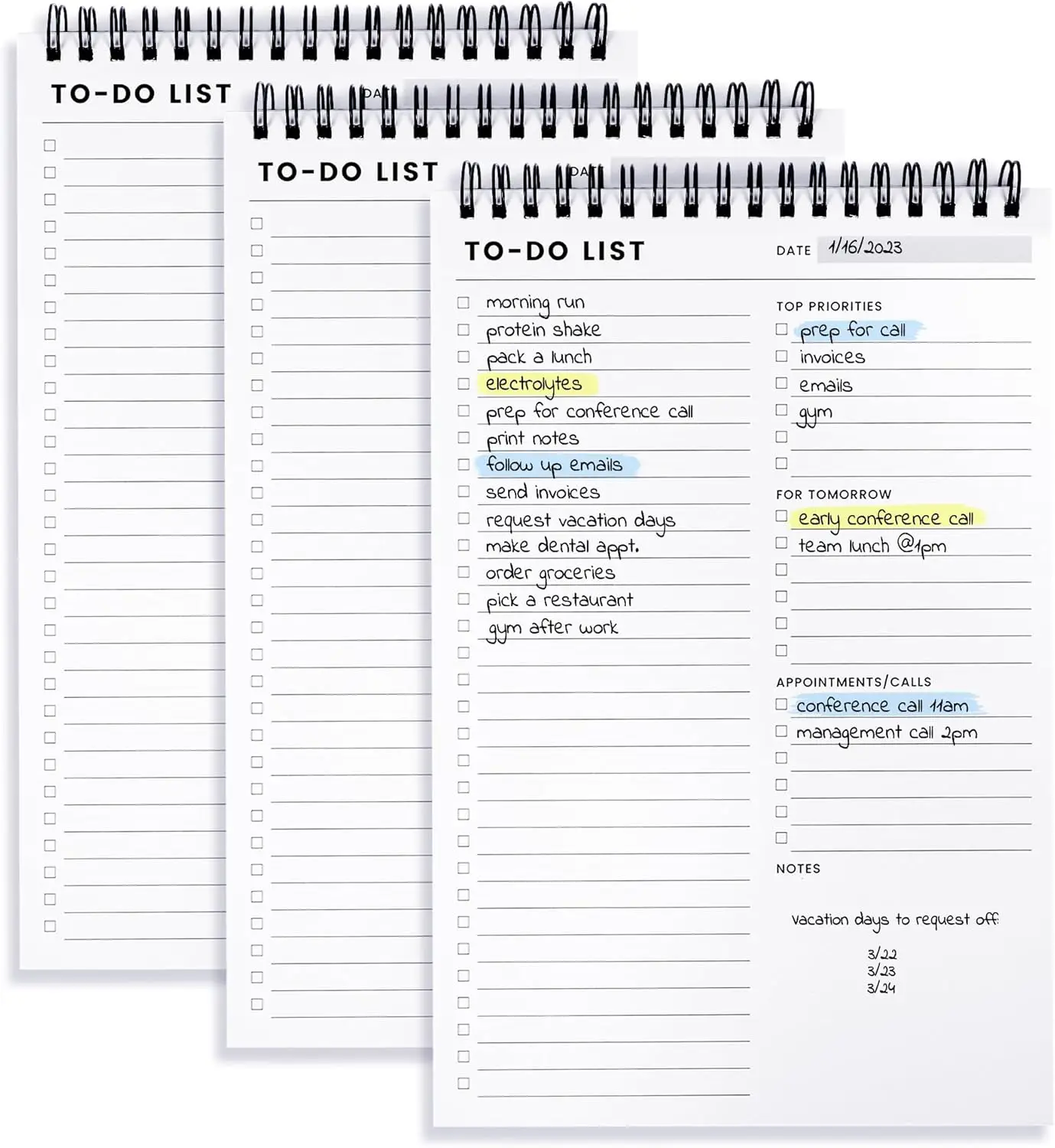 To Do List Notepad 3 Pack