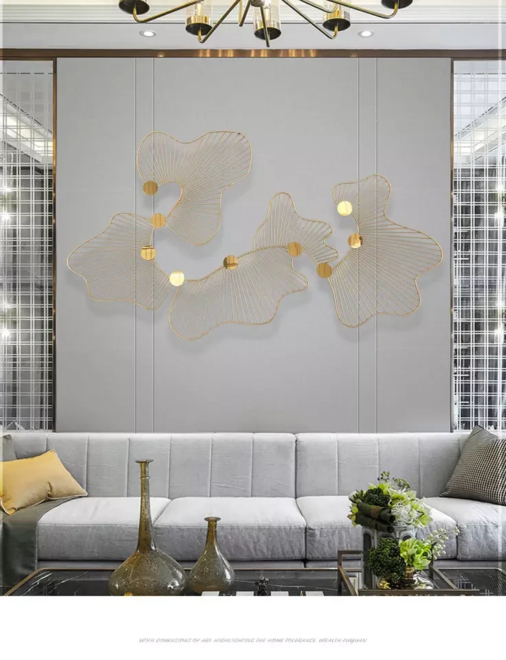 Newly Decorated Modern Architecture Wall Art Metal Gold Powder Coated
