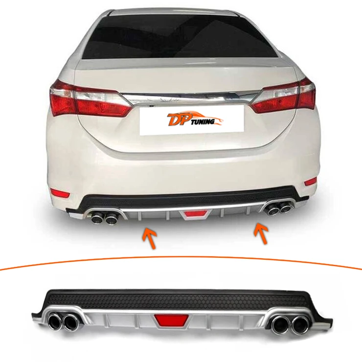 Universal D Line Rear Bumper Diffusers Spoiler Wing Silver Grey And