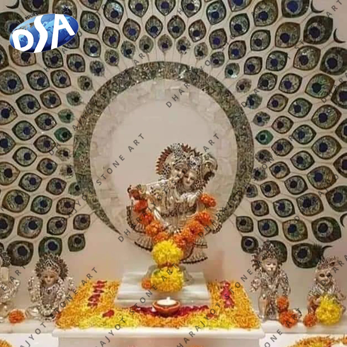 Inlay Work Radha Krishna Temple Ideal For Home Decoration Available In