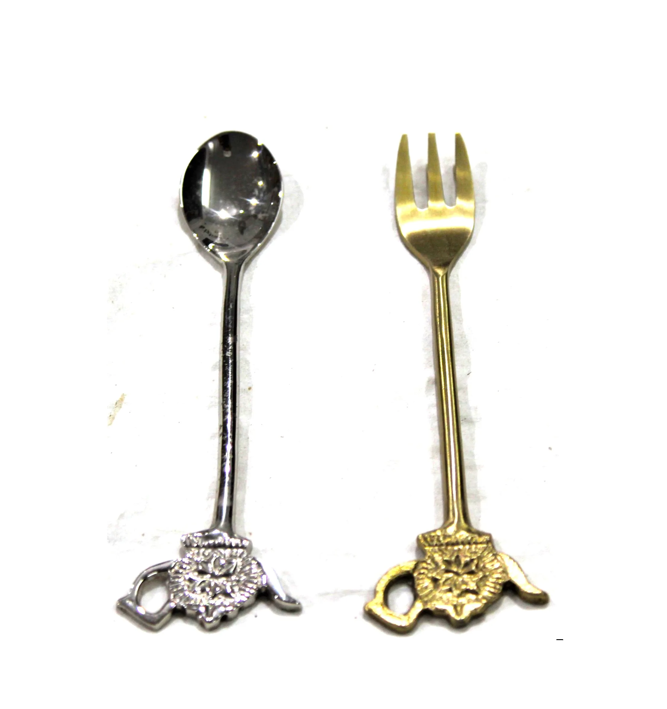 Spoon And Fork Set With New High Standard Quality Brass Golden Colored