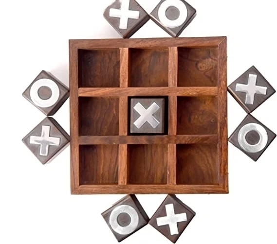 Wooden Noughts And Crosses,Tic Tac Toe Pedagogical Board Brain Teaser ...