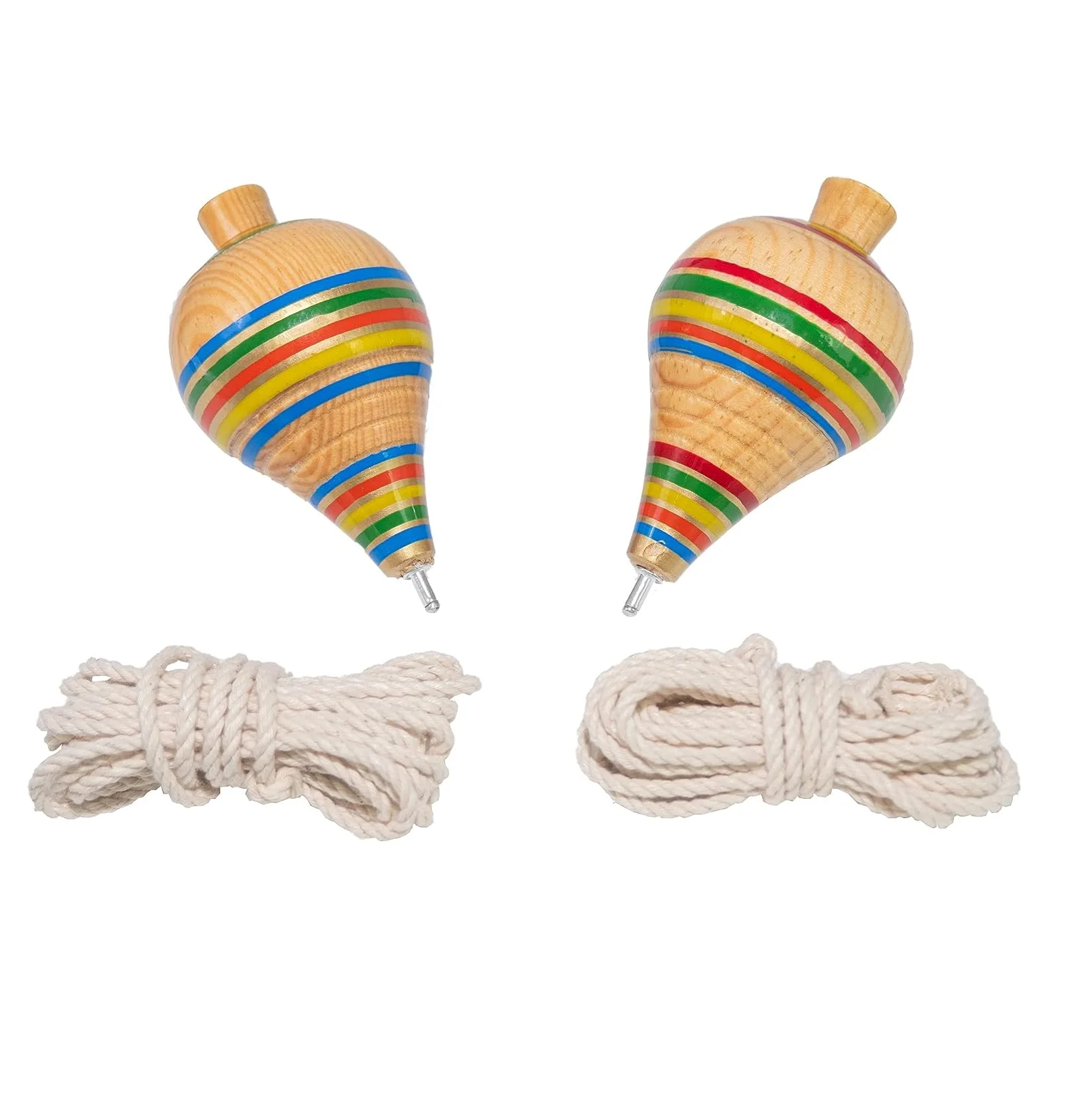 Spinning Top 2 pack Wood Carved Spinning Tops Sturdy Steel Point For