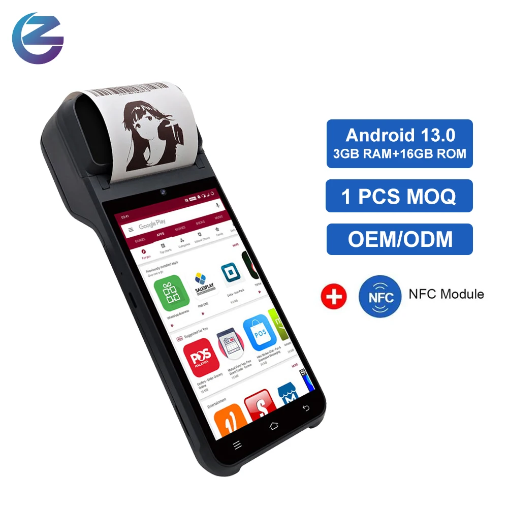 ZCS Z92 Android 13.0 Pos Terminal with Printer & Touch Screen
