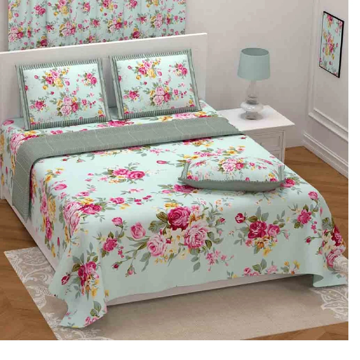 Double Bedsheet In King Size Joint Custom Made Original In Floral