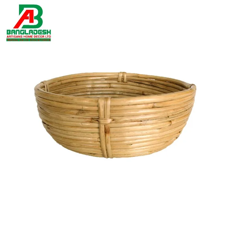 Woven Round Rattan Fruits Storage Basket Rattan Basket Small Woven