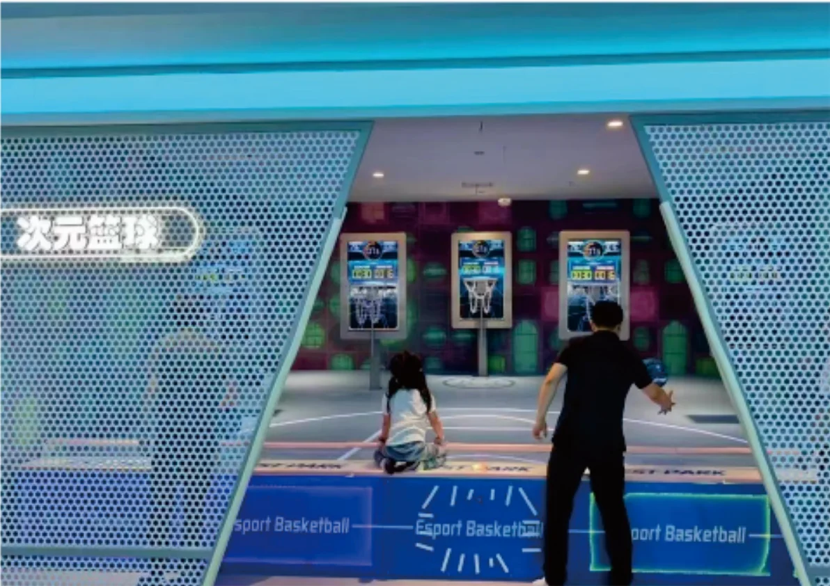 Interactive Metal Five-Player Basketball Court Equipment Sport Game Shooting Machine factory