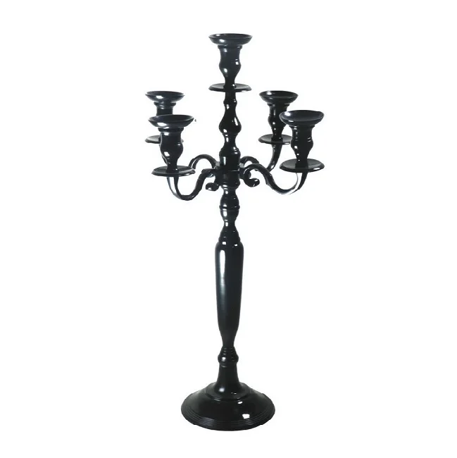 Black Crystal Candelabra,5 Arm Candelabra Ornate Candle Holder Gothic ...