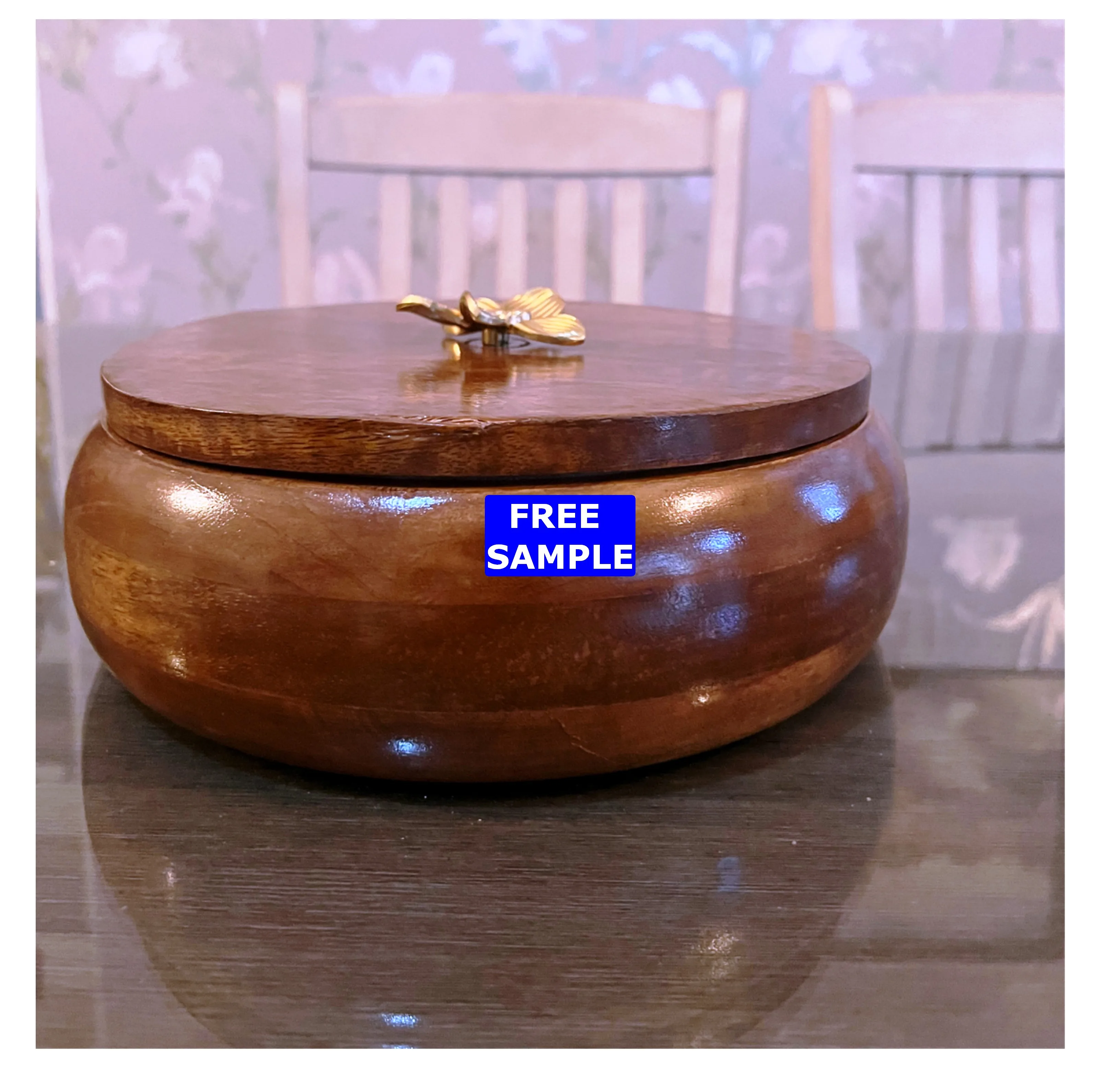 Wooden Chapati Roti Box Serving Casserole Hot Pot Hot Case Indian ...