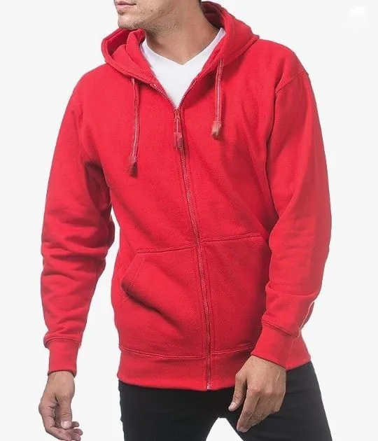 Men's Heavyweight Full Front Zipper Fleece Hoodie 60 Cotton 40