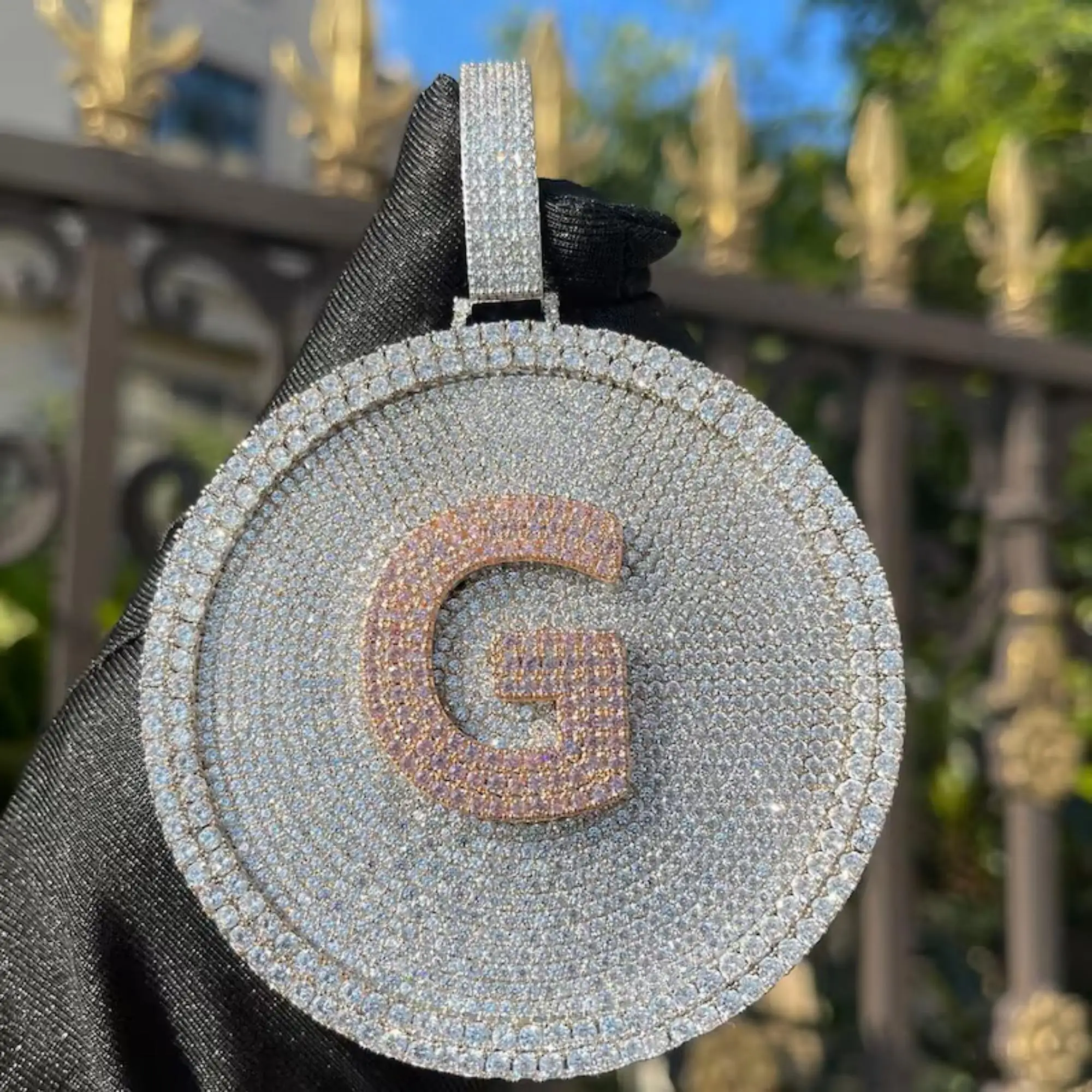 Custom Moissanite Logo Pendant,Vvs Moissanite Custom Logo Pendant