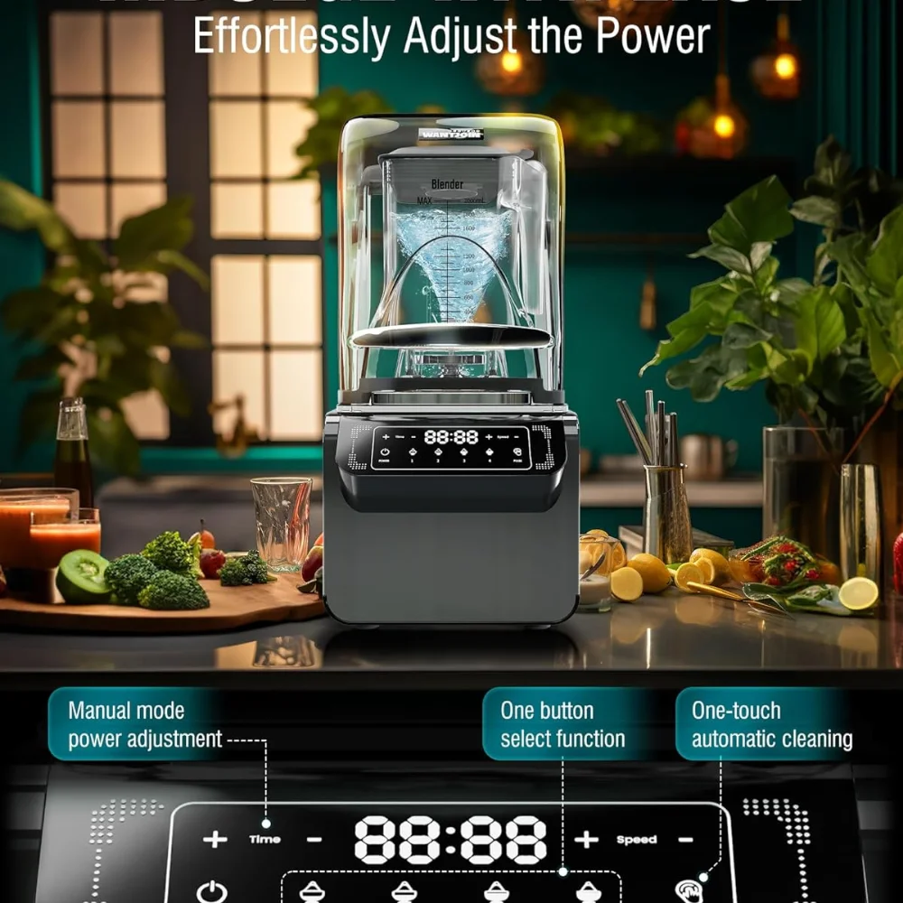 Hot Commercial Blender With Soundproof Shield & Jar (72 Oz),Quietest