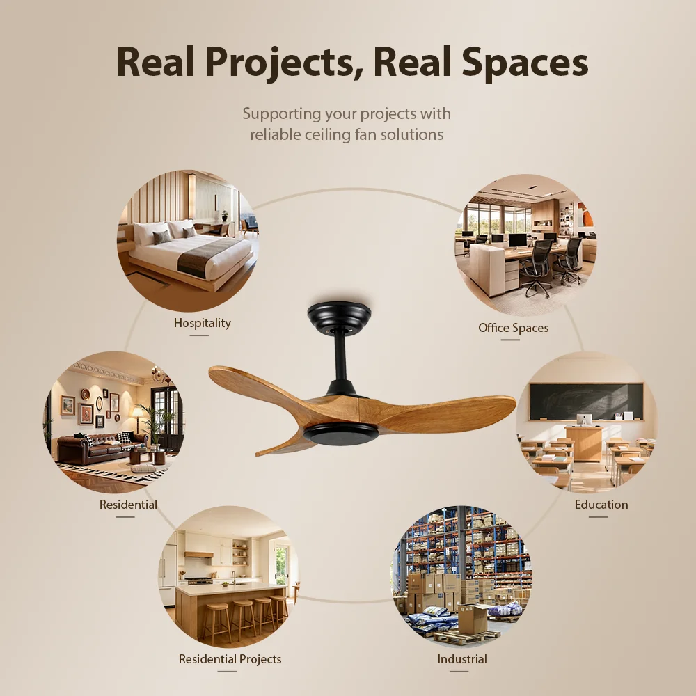 Ceiling Fan, USA, 35W, Solid Wood + Metal - detail 6