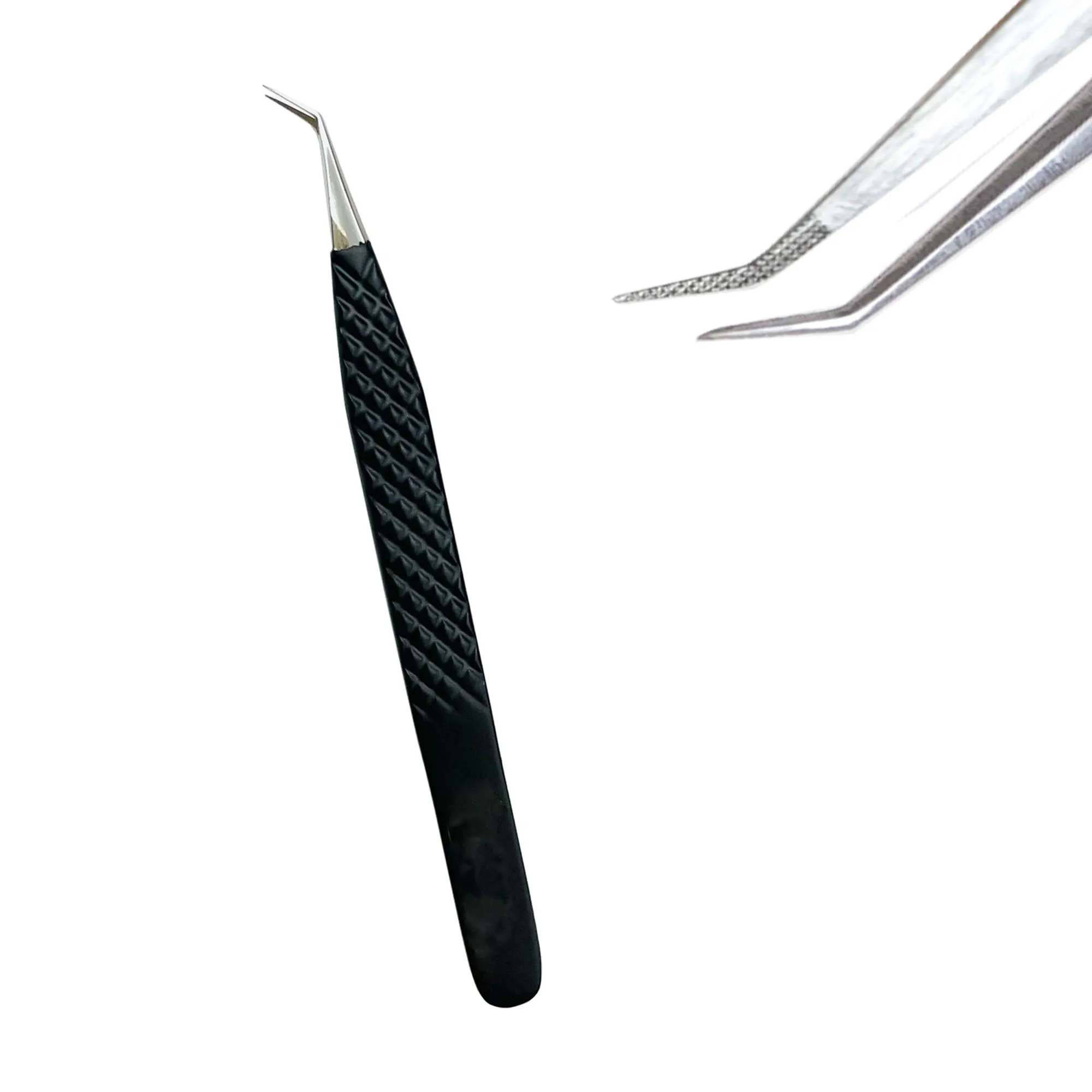 Diamond Tip Lash Tweezers For Eyelash Extension Stainless Steel Private