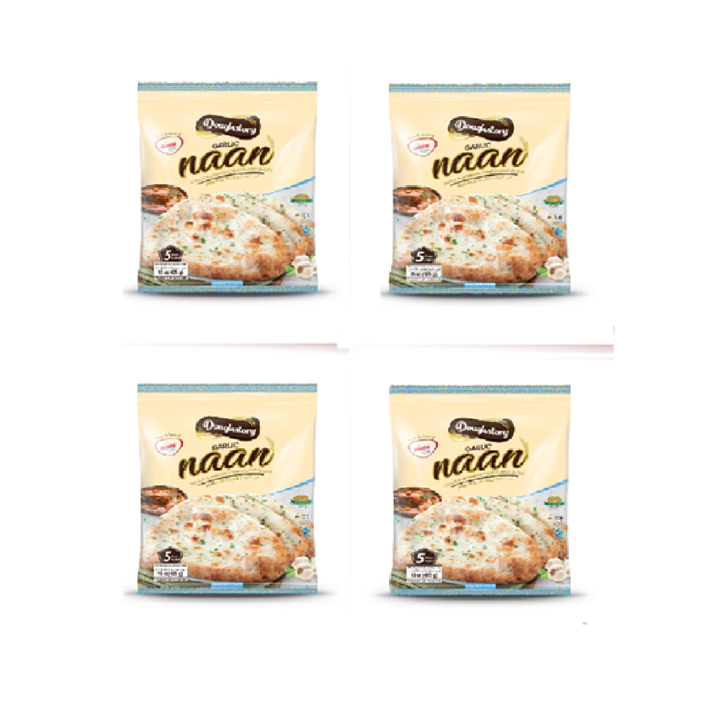 Naan Made From Wheat Flour & Garlic Frozen Paratha Bread Plain