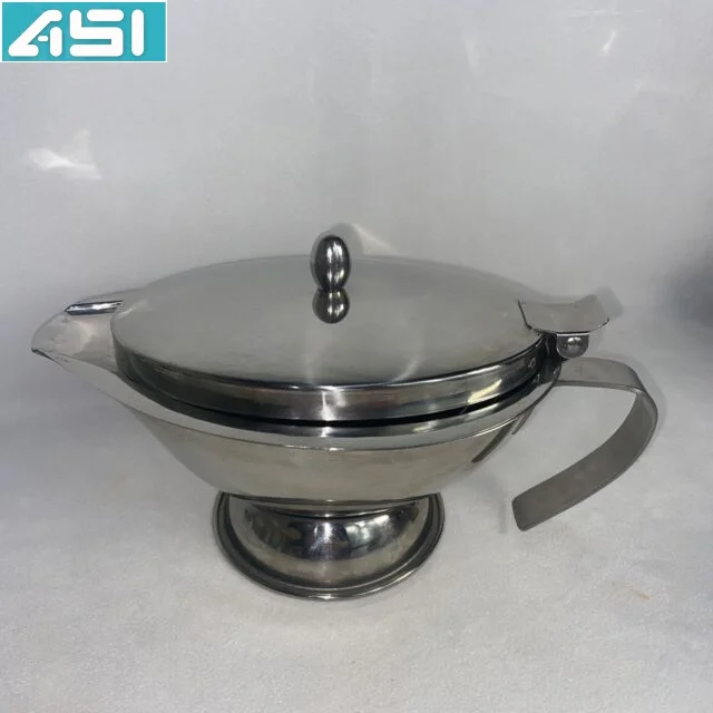 Classic Stainless Steel Personalized Gravy Boat With Lid Opton