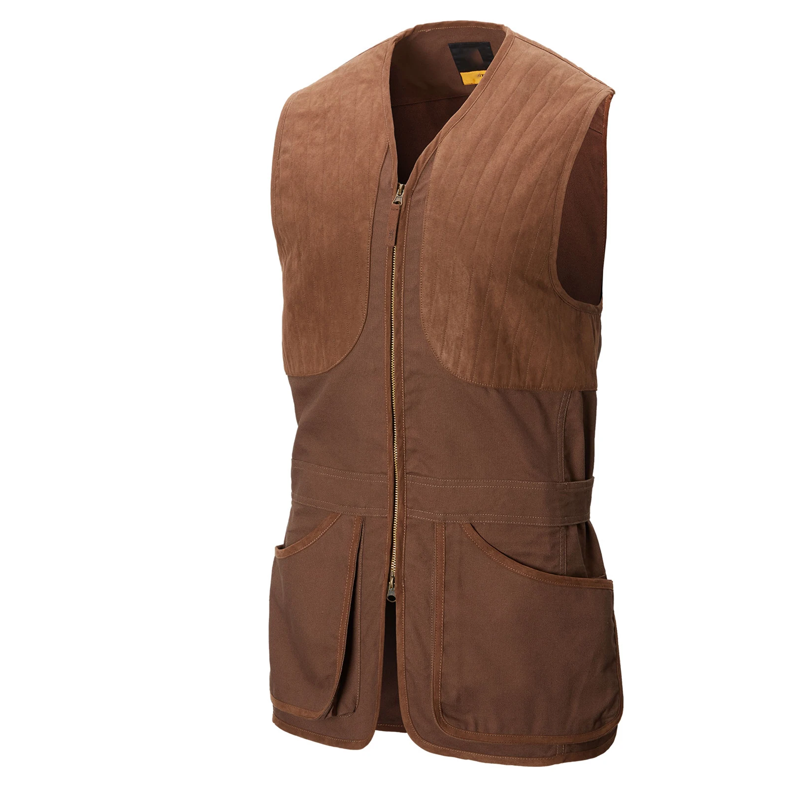Pro Sport Dark Brown Shooting Vest For Clayshooting Elasticated
