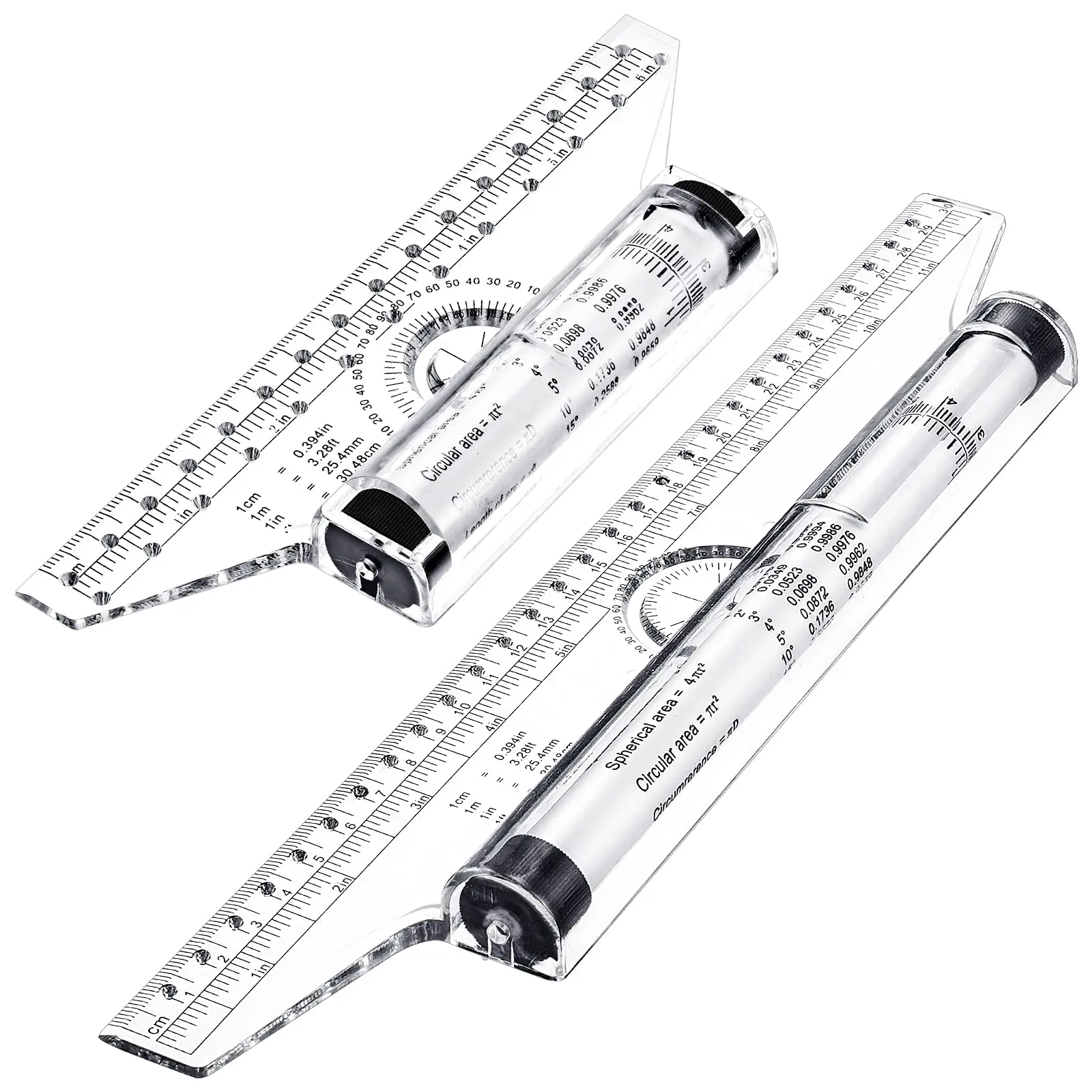 Frienda 2 Pieces Plastic Measuring Rolling Ruler